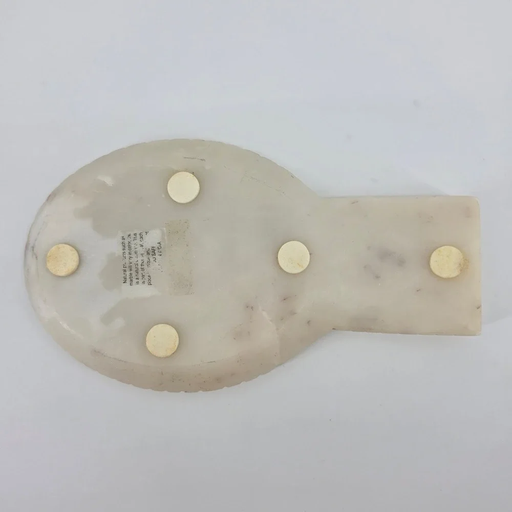 Cream Onyx Marble Spoon Rest Hand Carved Polished Natural Stone India XL